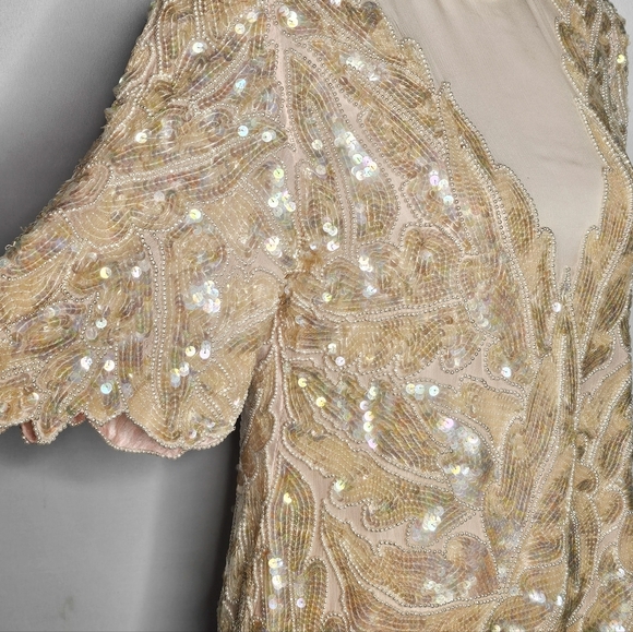 Silk Vintage Sequined Top - Picture 4 of 7